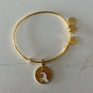 Alex and Ani gold unicorn bracelet.